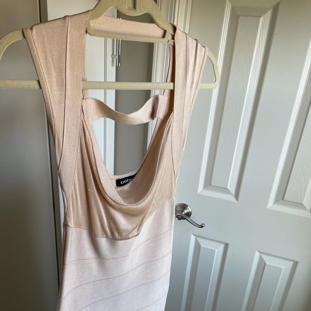bebe Shimmering Pink Midi Dress